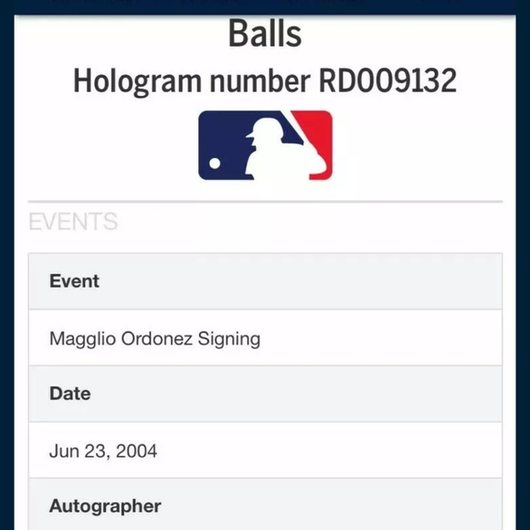 Magglio Ordonez Detroit Tigers Autographed Basebal - Picture 2 of 3